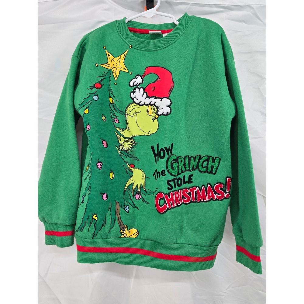 Kids The Grinch Stole Christmas Green‎ Sweatshirt Size S 6/7
